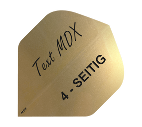 10 Satz Bedruckte Metallic Flights 4-Seitig - Wunschtext - MDX Standard