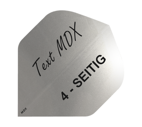 10 Satz Bedruckte Metallic Flights 4-Seitig - Wunschtext - MDX Standard
