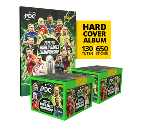 Panini PDC World Darts Championship 2025/26 - Hardcover Mega Bundle mit zwei Stickerboxen