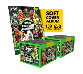 Panini PDC World Darts Championship 2025/26 - Softcover Mega Bundle mit zwei Stickerboxen