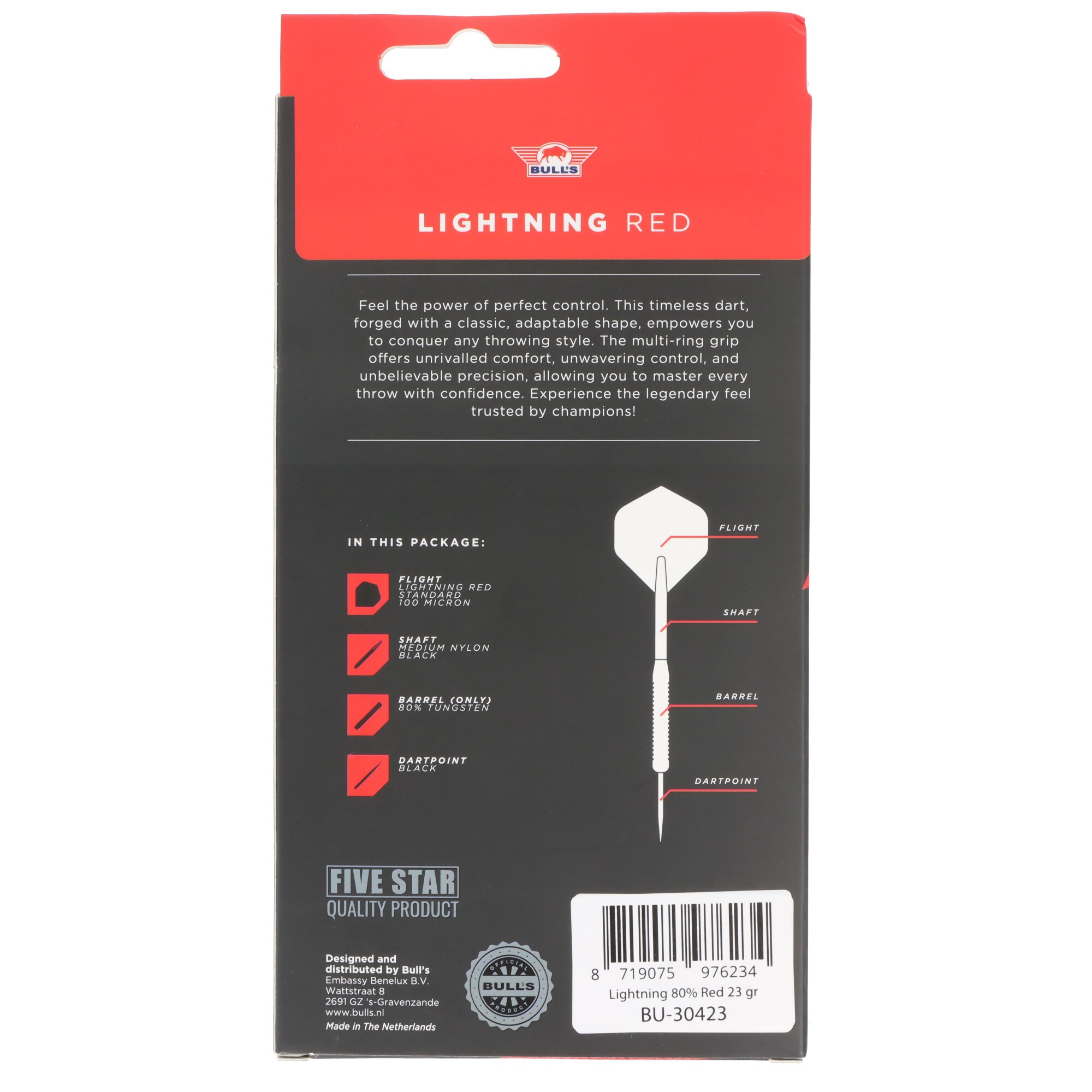 Bulls Lightning red Steeldart