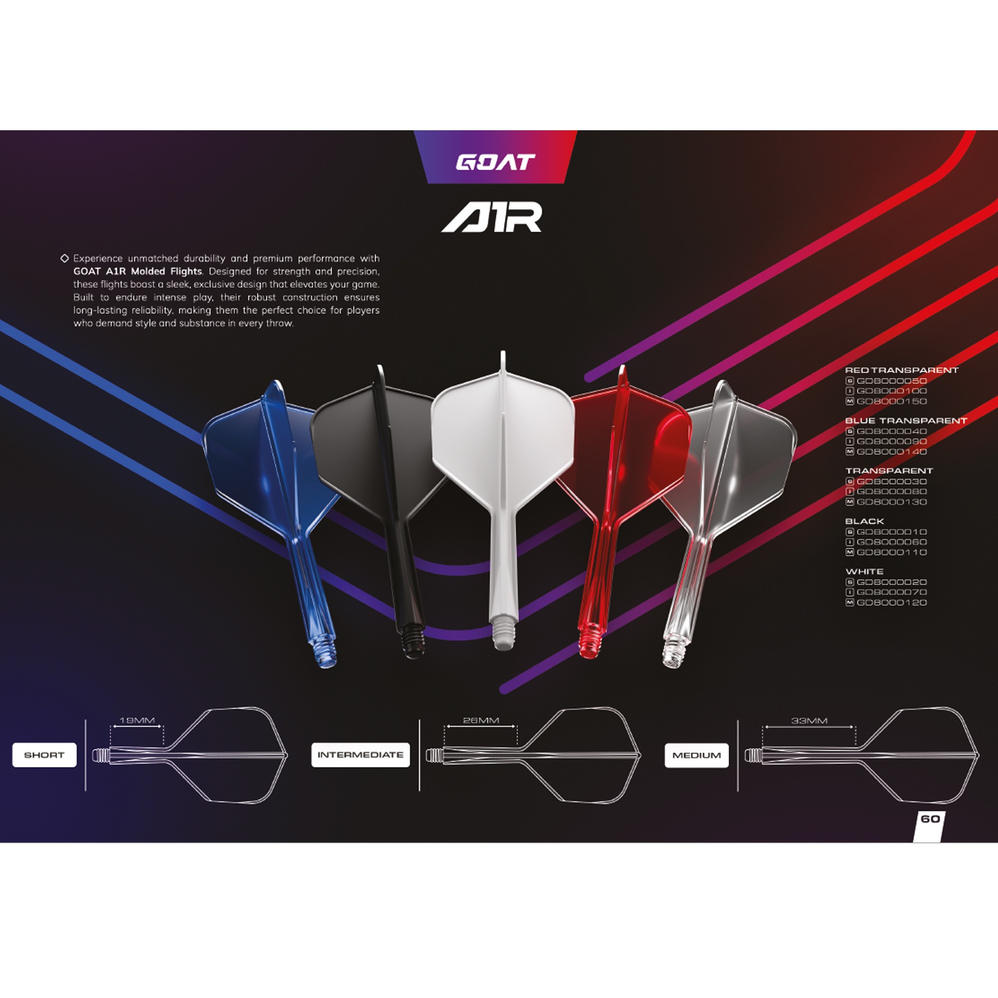 Goat Dart A1R Molded Flight- Schaftsystem, blau, medium 1 Goat Dart A1R Molded Flight- Schaftsystem