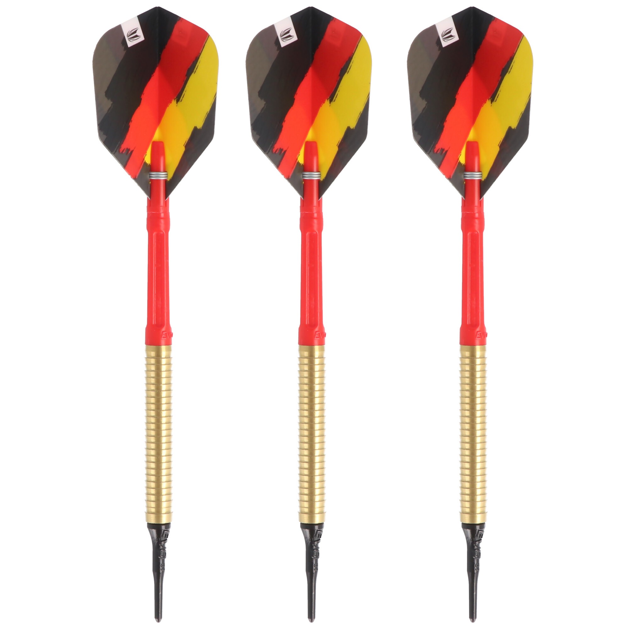 Schwarz Rot Gold Dartpfeilset 16 Gramm Komplettset für Steel- und Softdart