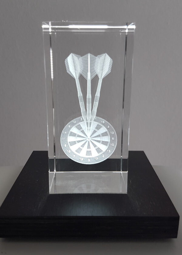 Dart Pokal Glas Quader 5cm x 10cm x 5cm