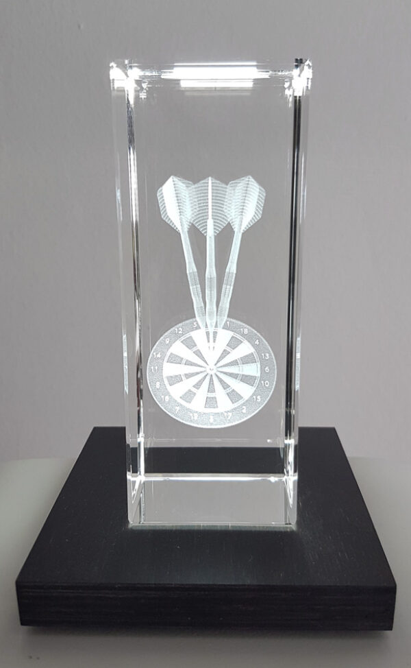 Dart Pokal Glas Quader 5cm x 13cm x 5cm