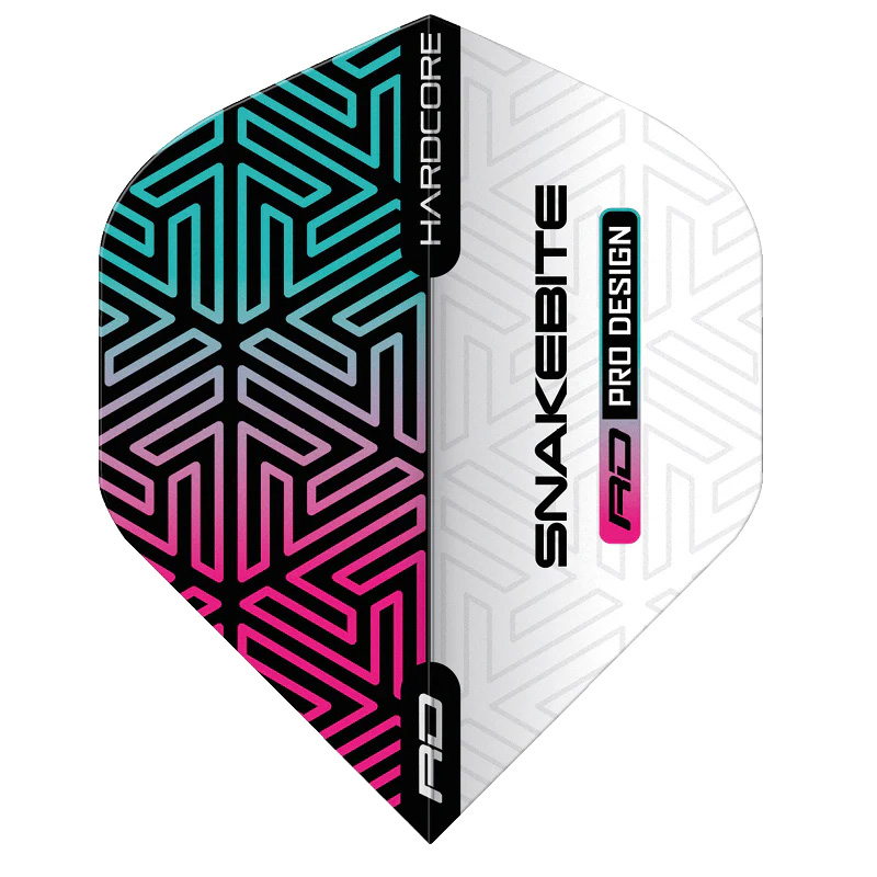 Peter Wright Snakebite White & Rainbow Hardcore Premium Flights