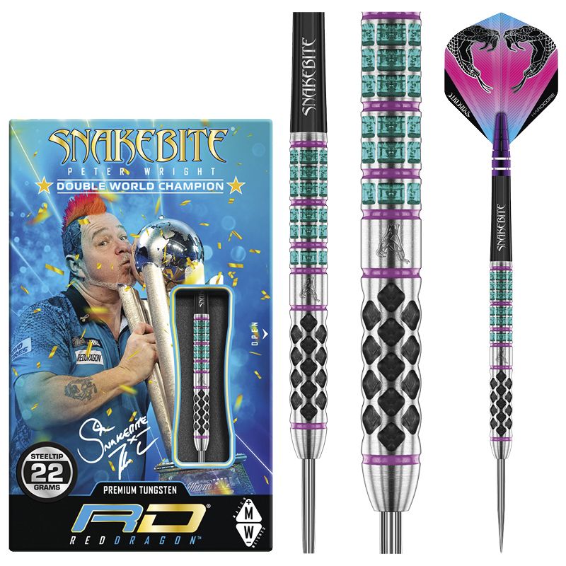 Red Dragon Peter Wright Snakebite Supa-Venom Steeldarts 22g 1 Red Dragon Peter Wright Snakebite Supa-Venom Steeldarts 22g