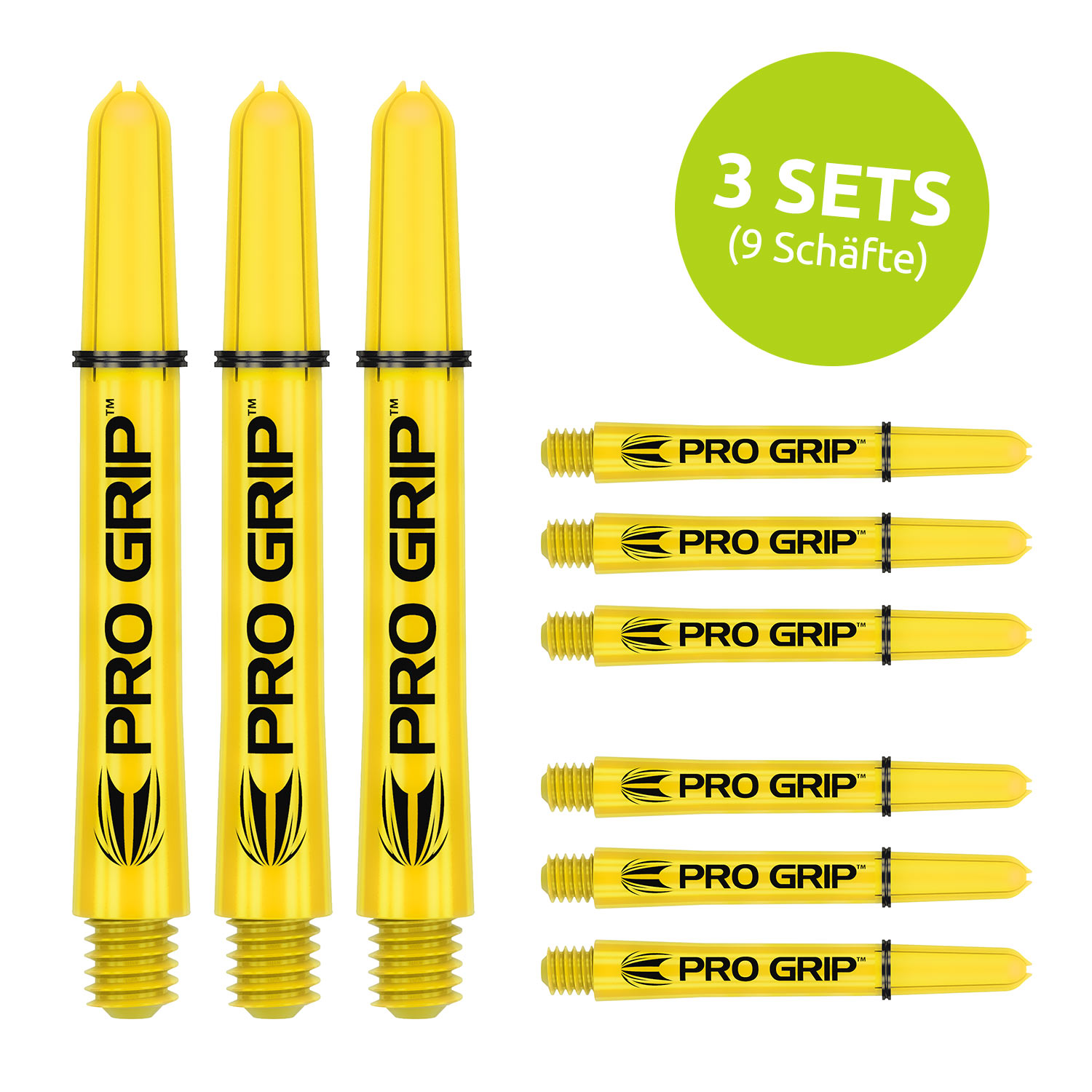 Target Pro Grip Schaft - Gelb / Yellow - 3 Sets - (versch. L?ngen) Medium 48 mm