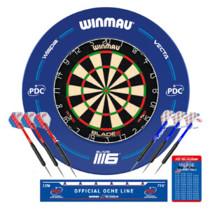 Winmau Blade 6 Dartboard PDC blau Surround Set